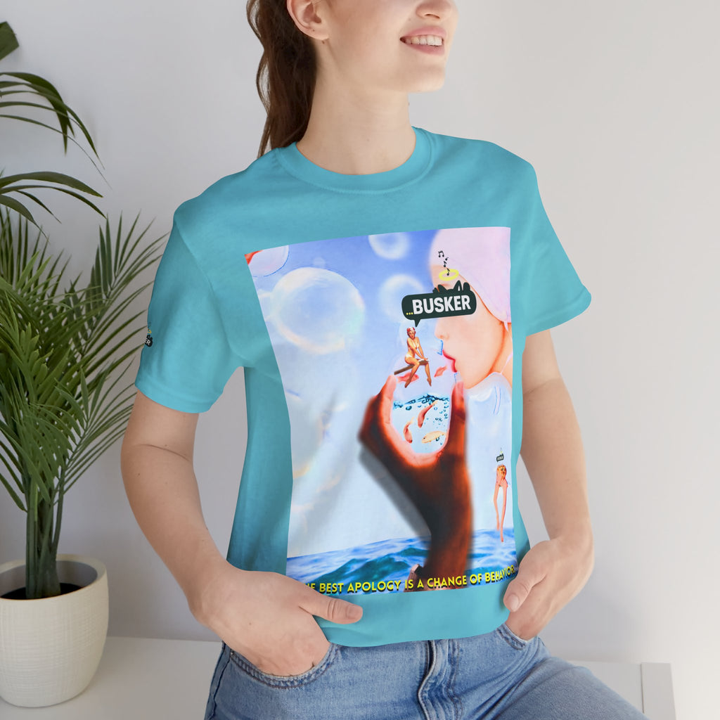 Busker Vibe Unisex Jersey Tee – Colorful Artistic Design for Summer Fun