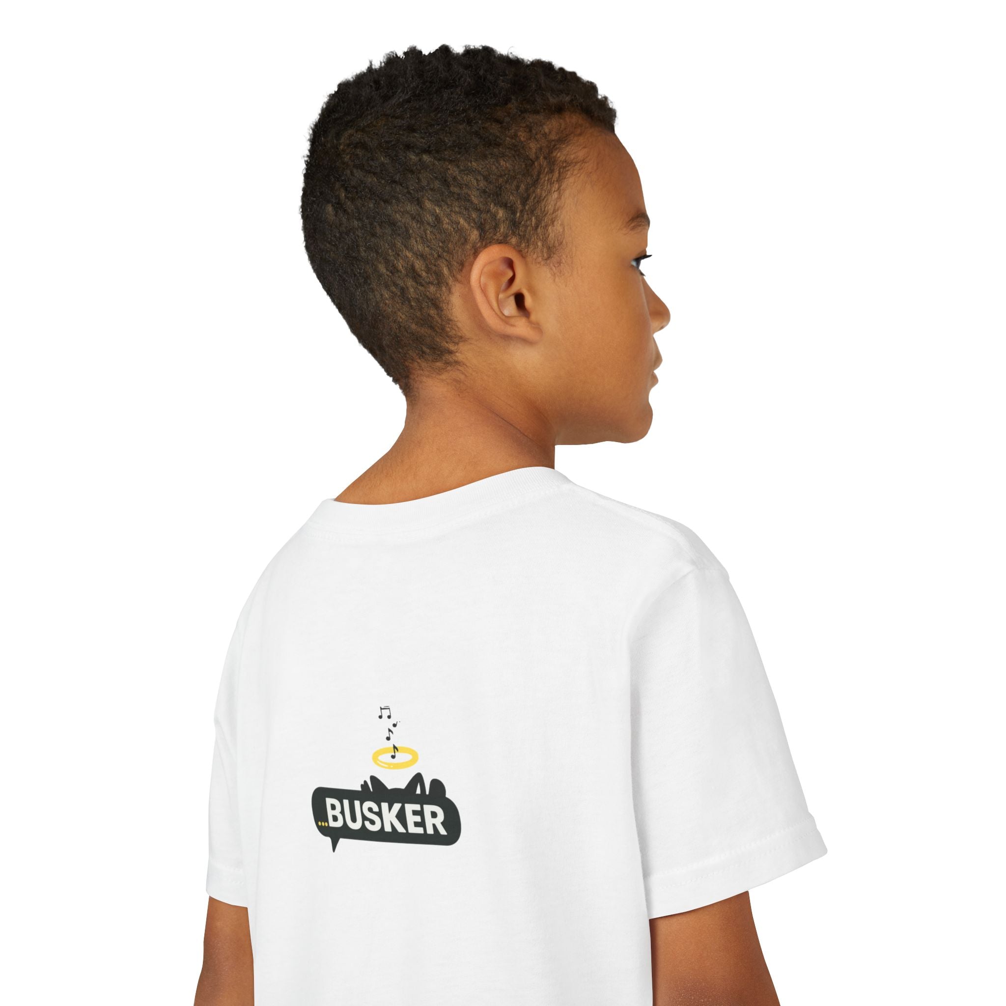 Golden Busker Youth Tee, Summer T-Shirt, Kids Casual Wear, Music Festival Swag, Gift for Young Artists