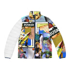 Artistic Men's Puffer Jacket - Colorful AOP Design