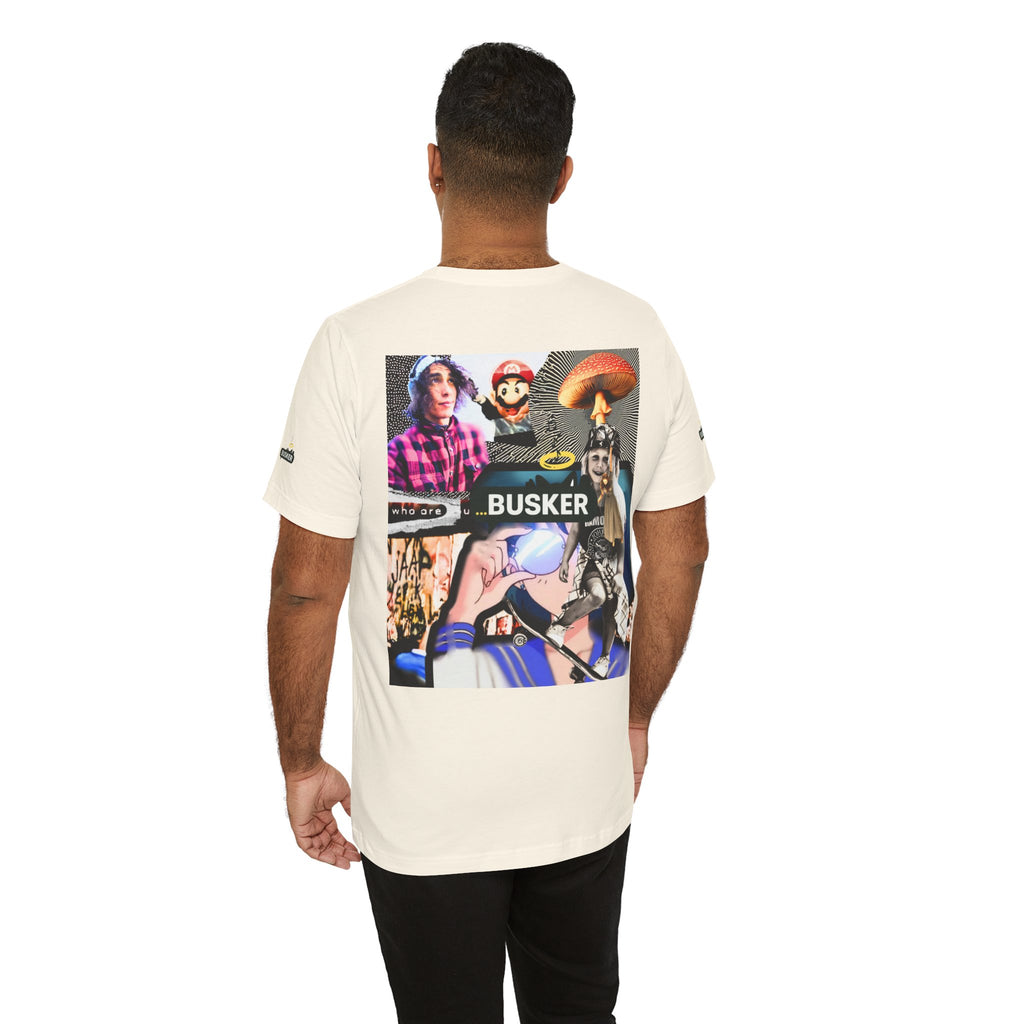 Busker Vibe Unisex Tee - Music & Art Collage Design