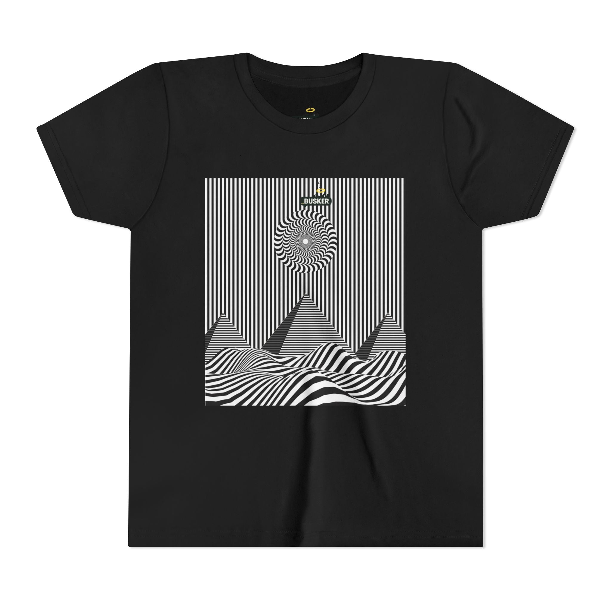 Stylish Youth Tee with Sunset Geometric Design, Summer Apparel, Kids Fashion, Gift for Birthdays, Fun Casual Wear, Graphic Tee