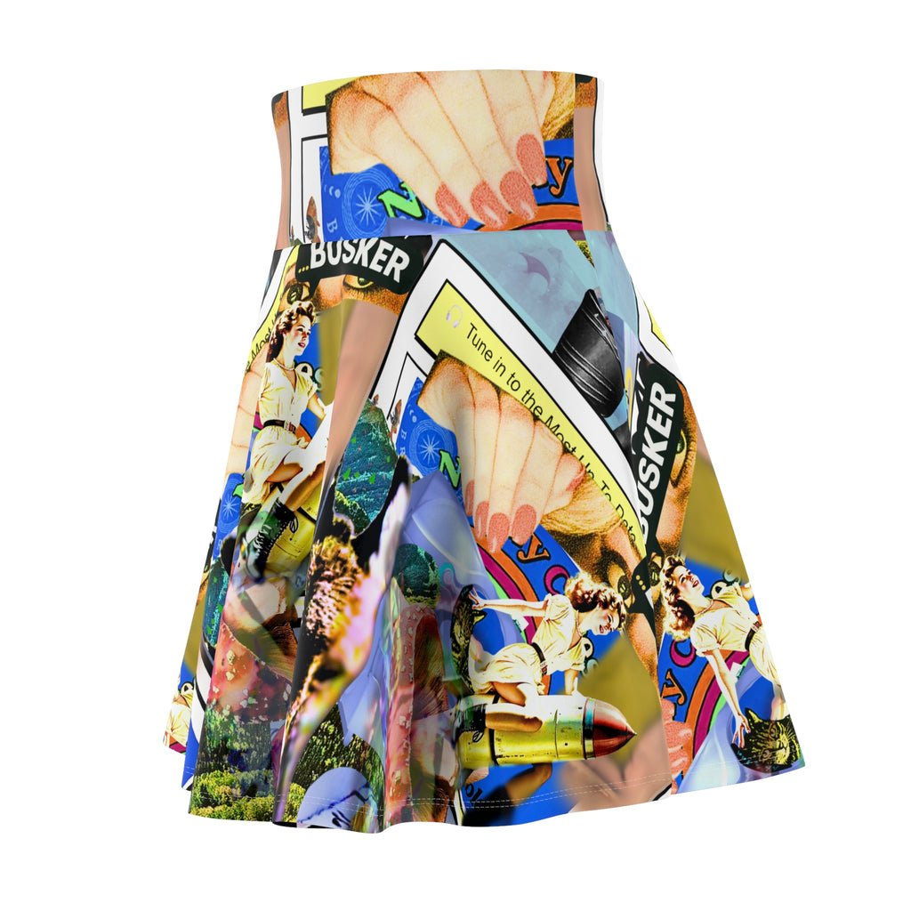 Vibrant Women's Skater Skirt - Fun Travel-Themed AOP Design