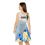 Vibrant Women's Skater Dress with Busker Design