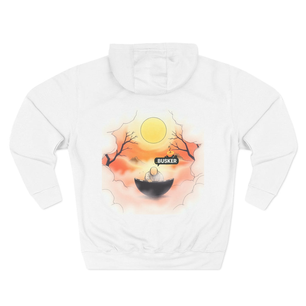 Cozy Three-Panel Fleece Hoodie | Sunset Design | Perfect for Fall, Festivals, Gifting, Casual Wear, Outdoor Adventures