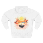 Cozy Three-Panel Fleece Hoodie | Sunset Design | Perfect for Fall, Festivals, Gifting, Casual Wear, Outdoor Adventures