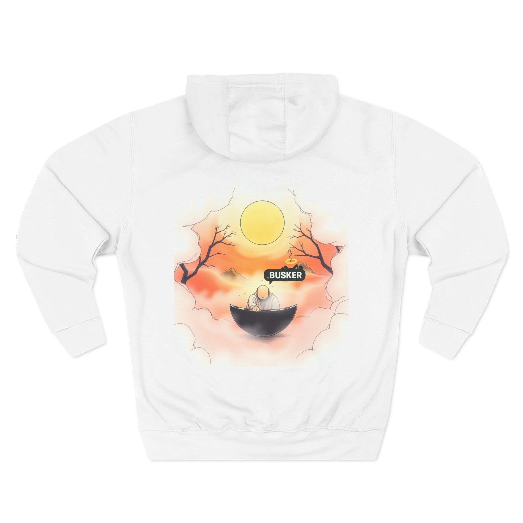 Cozy Three-Panel Fleece Hoodie | Sunset Design | Perfect for Fall, Festivals, Gifting, Casual Wear, Outdoor Adventures