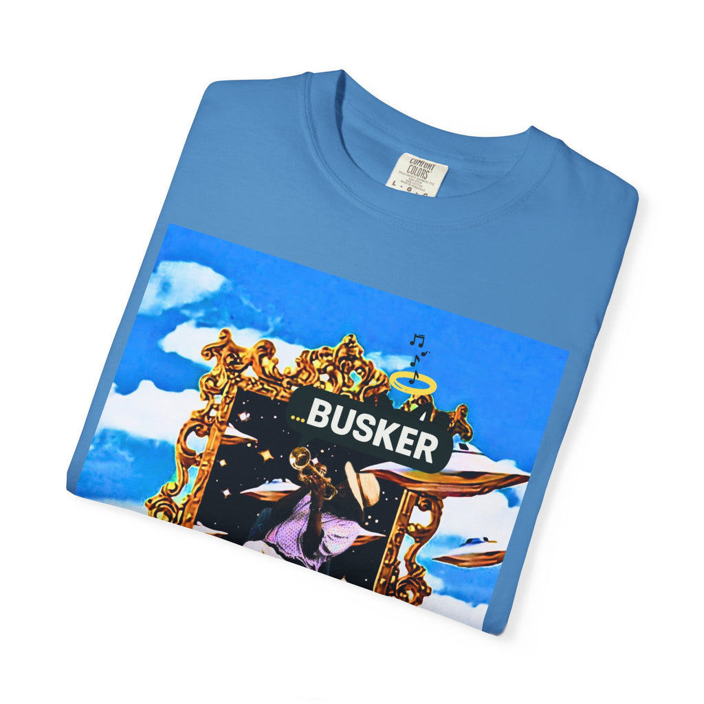 "Welcome to Golden" Exclusive Busker Unisex Garment-Dyed T-shirt, Music Lover Gift, Vintage Style Tee, Festival Wear, Casual Outfit