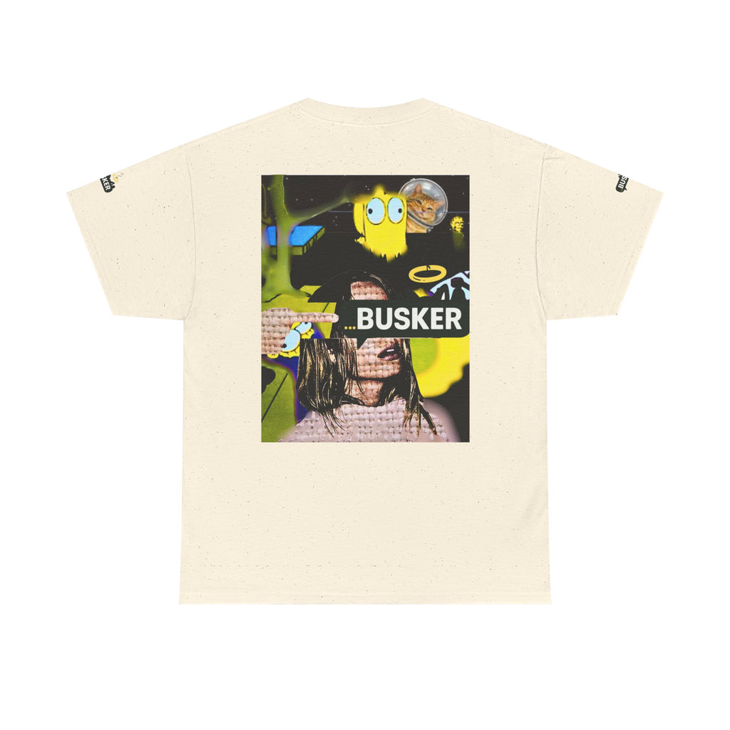 Artistic Unisex Heavy Cotton Tee - 'BUSKER' Graphic Design