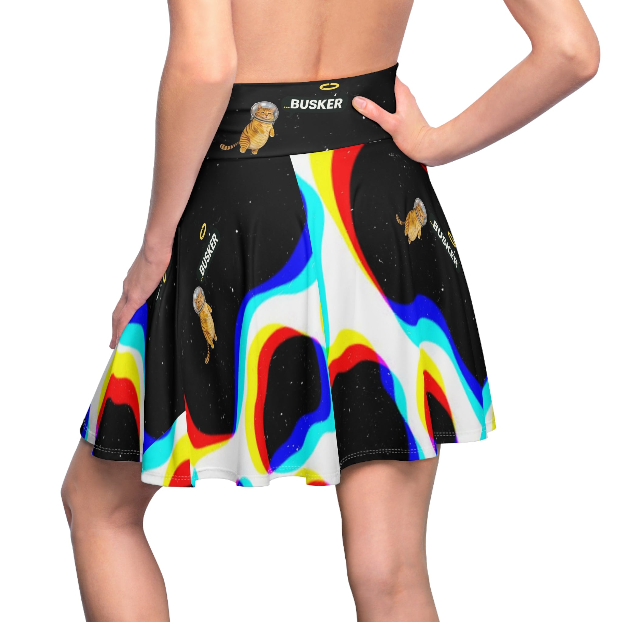 Colorful Women's Skater Skirt, Fun Party Outfit, Unique Gift for Her, Casual Wear, Festival Fashion, Summer Wardrobe Essential