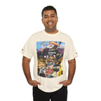 Busker Collage Graphic Tee — Vintage Music Poster Streetwear