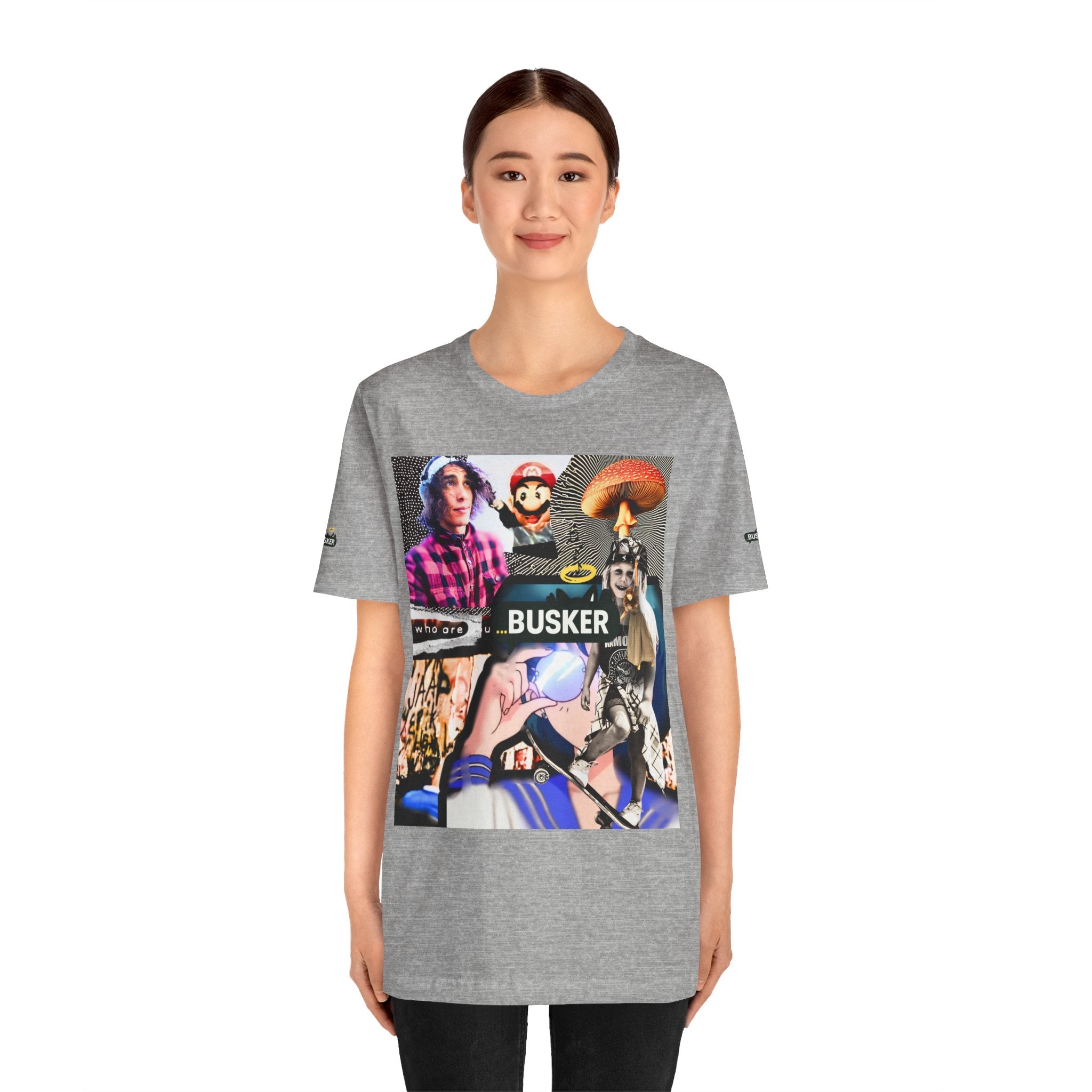 Busker Vibe Unisex Tee - Music & Art Collage Design