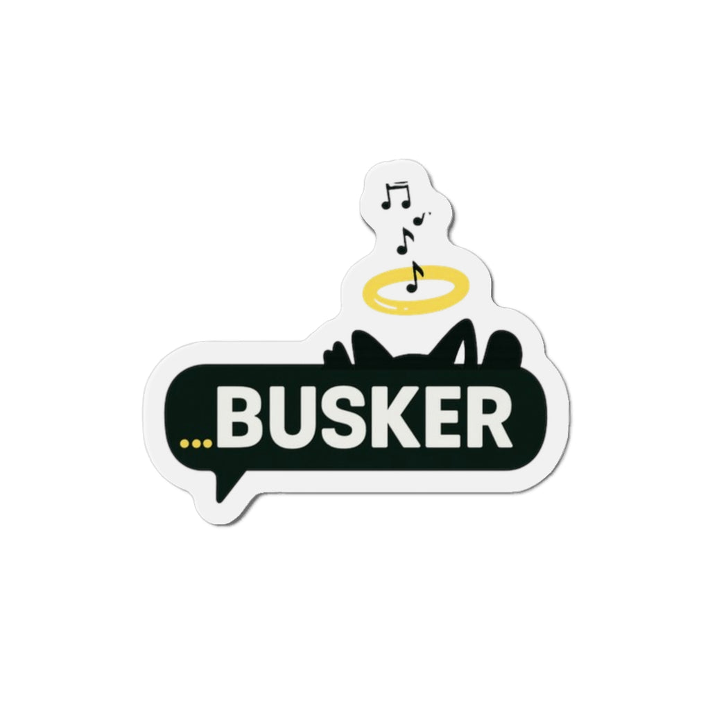 Busker Die-Cut Magnet, Musical Decor for Fridge, Gift for Musicians, Cute Magnet for Music Lovers, Home and Office Decor