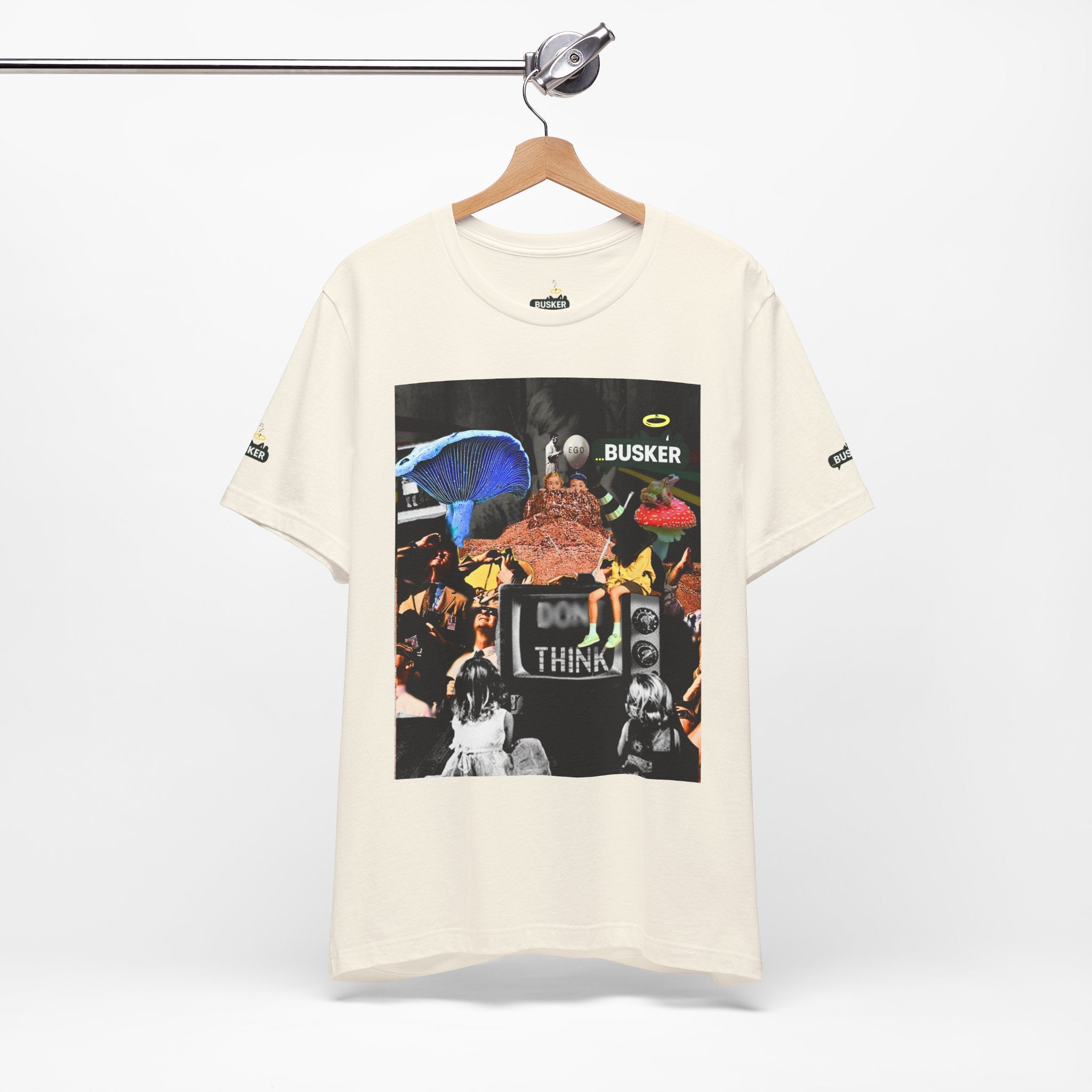 Creative Unisex Graphic Tee - 'I Don't Think' Busker Design