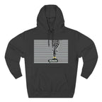 Busker Three-Panel Fleece Hoodie, Striped Design, Unisex Fashion Hoodie, Cozy Gift for Music Lovers, Street Performer Style
