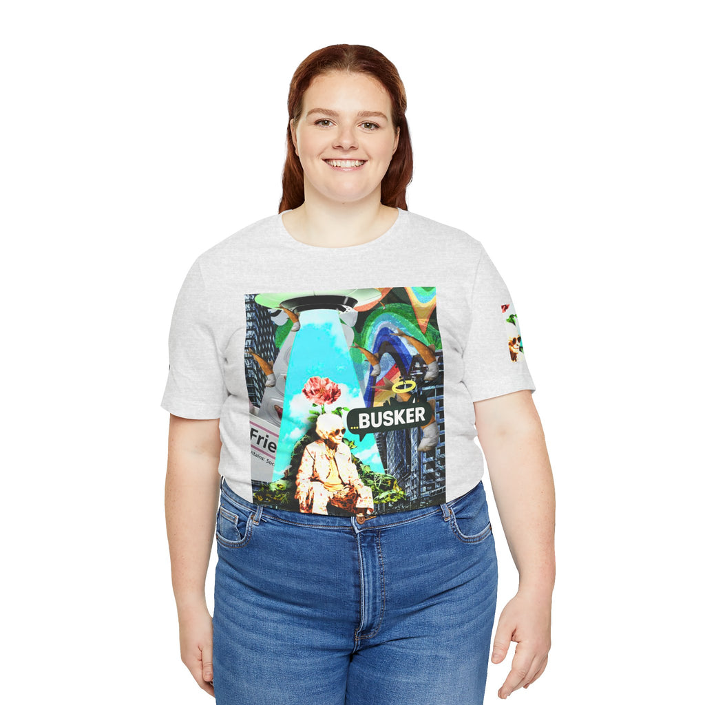 Street Art Busker Tee - Unisex Graphic Short Sleeve Shirt