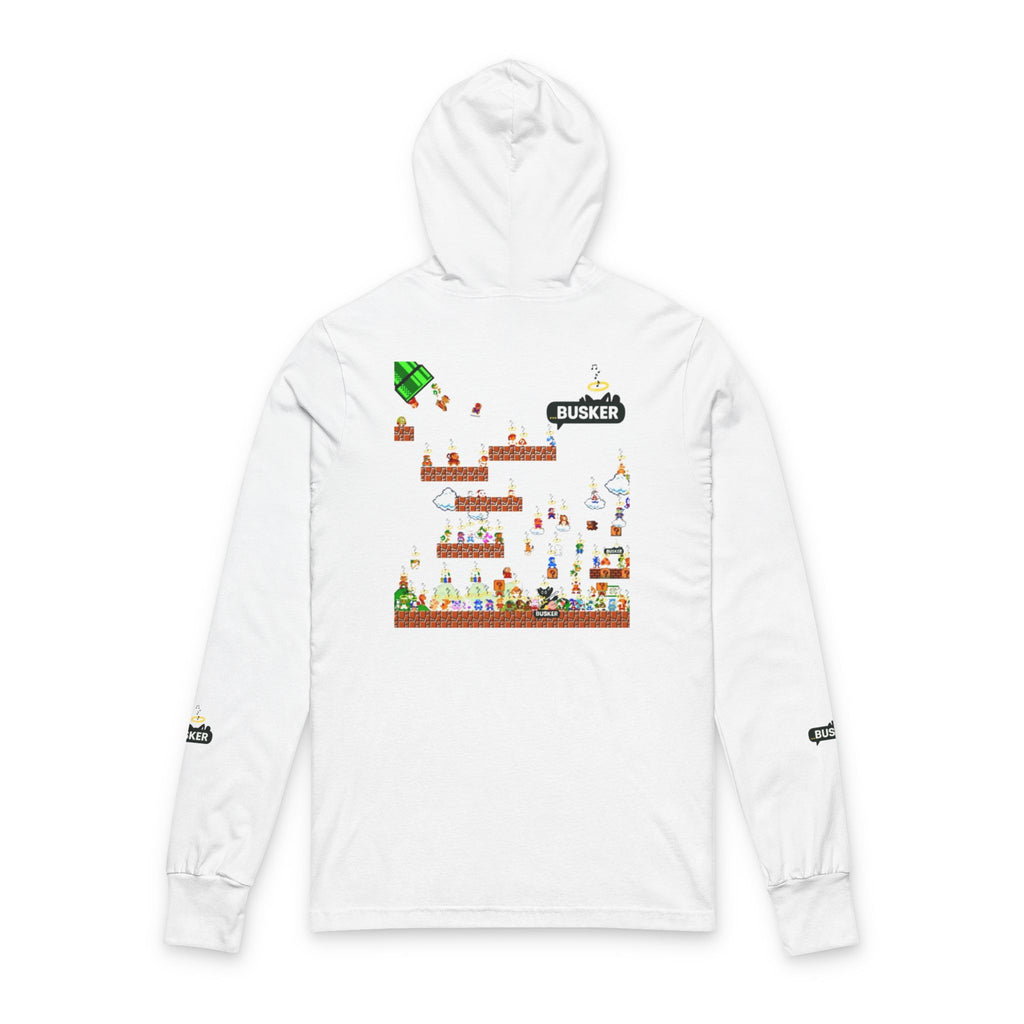Unisex Hooded Long Sleeve Tee - Playful Graphic Tee for Gamers, Perfect for Casual Wear, Gifts, Birthday Celebrations, and Fun Events