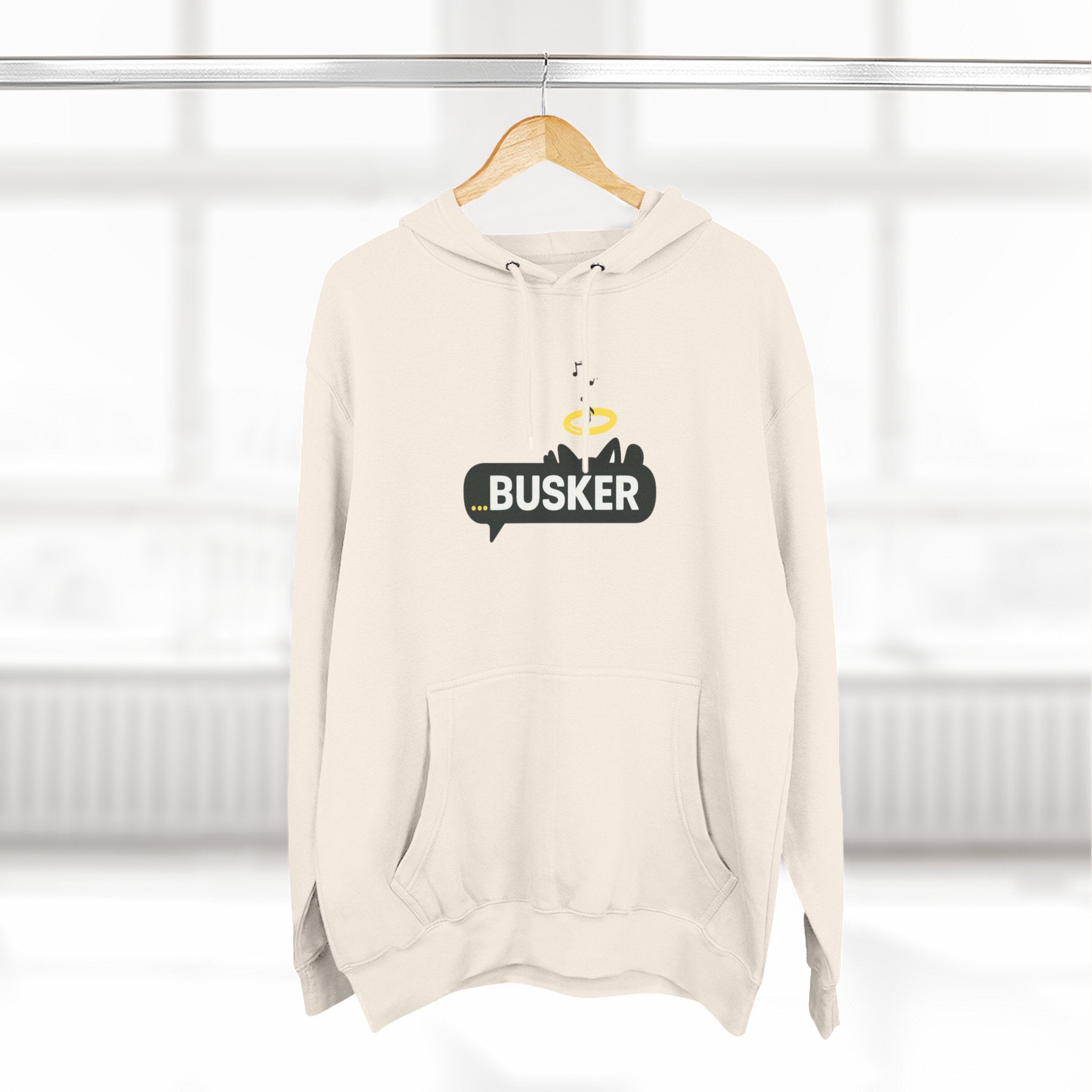 Busker Fleece Hoodie - Cozy Street Art Inspired Hoodie for Music Lovers, Casual Wear, Gift for Musicians, Concert Attire, Relaxed Fit