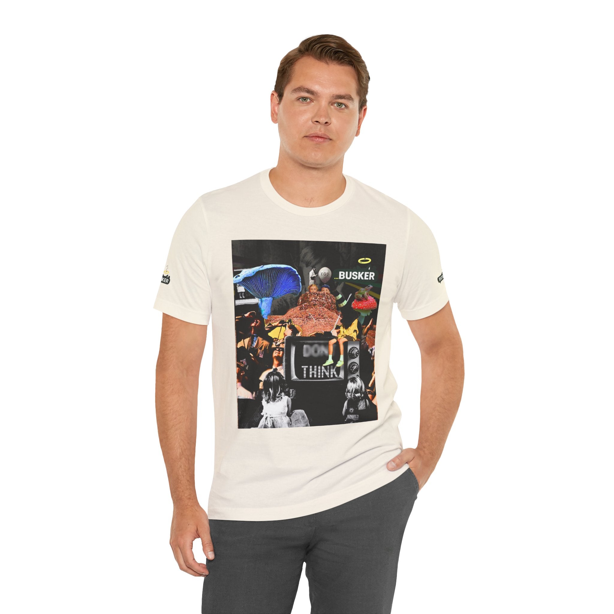 Creative Unisex Graphic Tee - 'I Don't Think' Busker Design