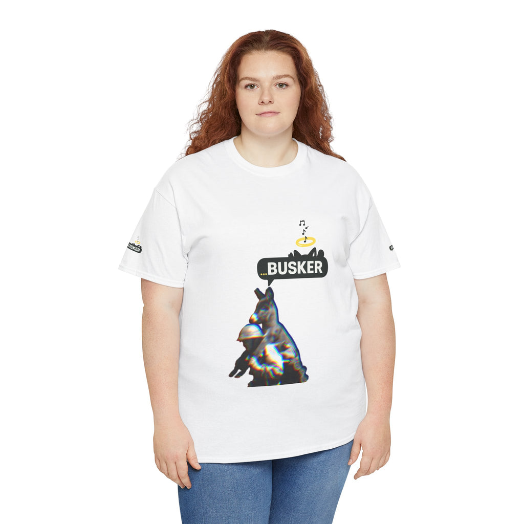 Busker Vibes Unisex Heavy Cotton Tee - Fun Graphic T-Shirt for Music Lovers and Street Artists