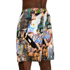 Men's Graphic Jogger Shorts - Vibrant Street Art Design