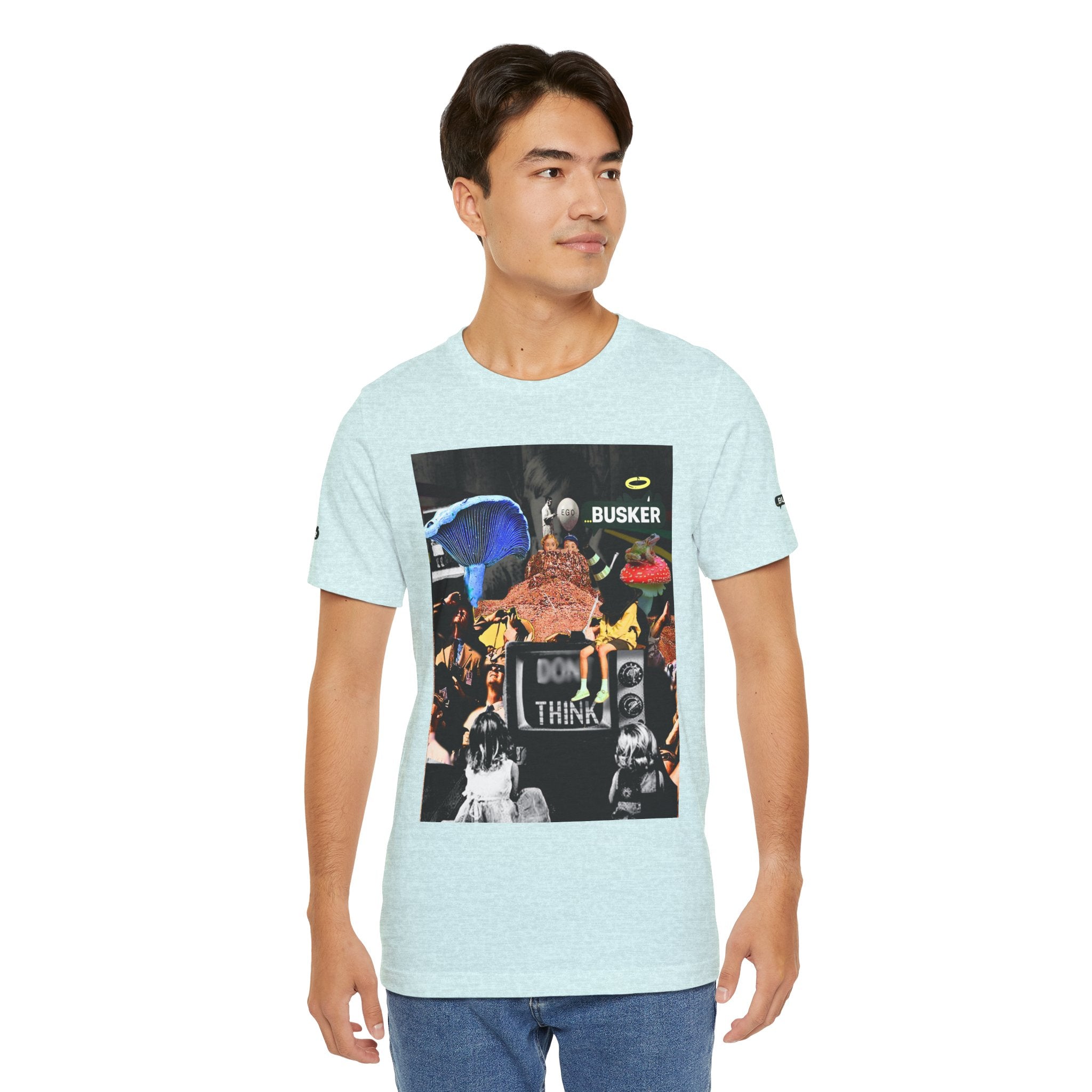 Creative Unisex Graphic Tee - 'I Don't Think' Busker Design