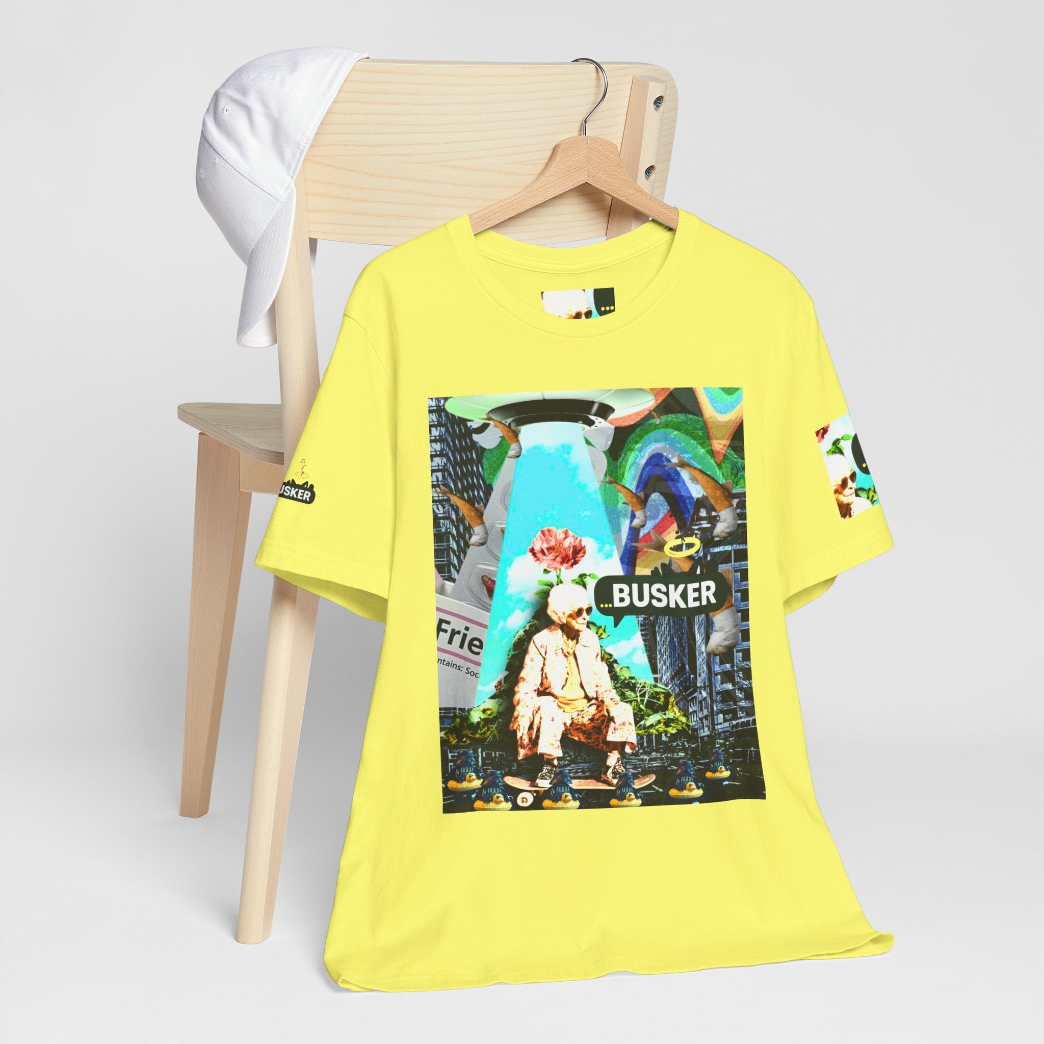 Street Art Busker Tee - Unisex Graphic Short Sleeve Shirt