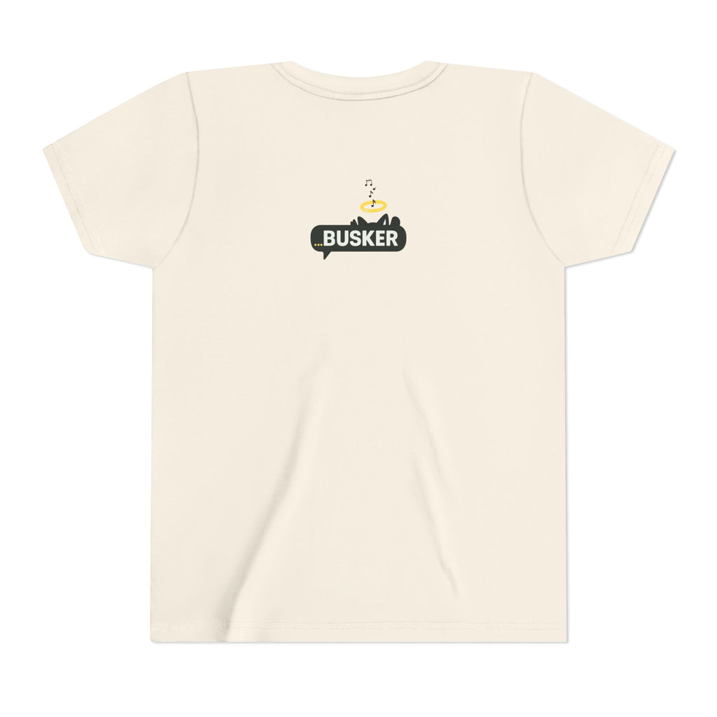 Youth Graphic Tee with Dinosaur Design, Fun Tee for Kids, Summer Style, Birthday Gift, Casual Wear, Playful Outfit, Busker Theme