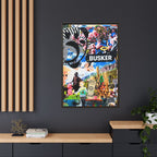 Busker Collage Matte Canvas Print — Framed Multi‑Color Wall Art