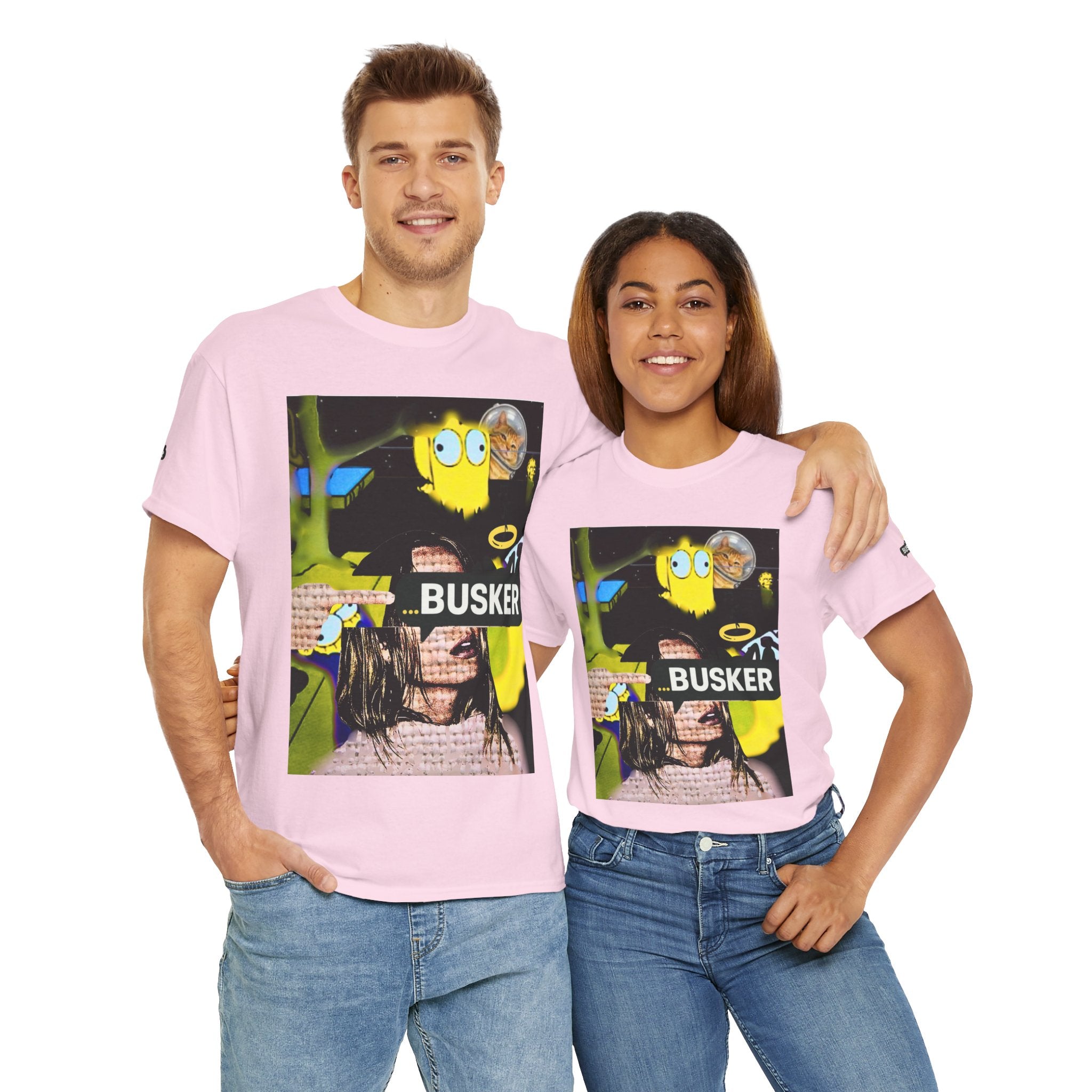 Artistic Unisex Heavy Cotton Tee - 'BUSKER' Graphic Design