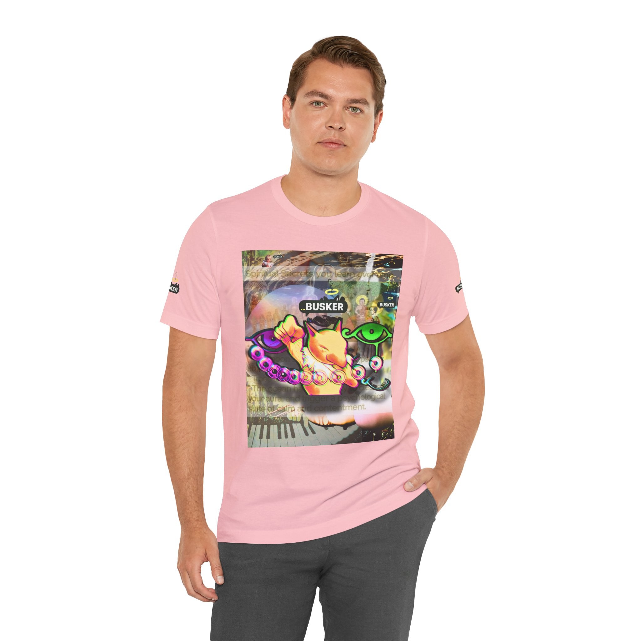 Vibrant Busker Art Tee for Creative Souls
