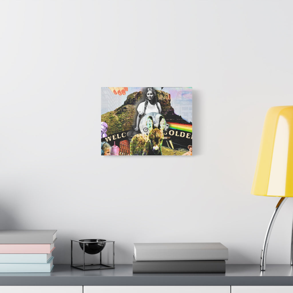 Artistic Stretched Canvas Print - 'Welcome to Golden' Collage