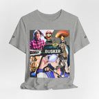 Busker Vibe Unisex Tee - Music & Art Collage Design