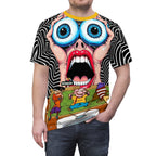 Bold Graphic Tee for Cartoon Lovers | Edgy AOP Unisex T-Shirt | Fun Gift for Anime Fans, Graphic Print Tee, Casual Wear