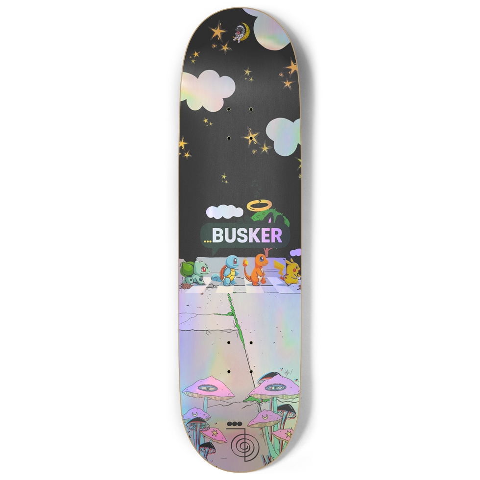 Pokemon BUSKER  9" Skateboard (Holographic)