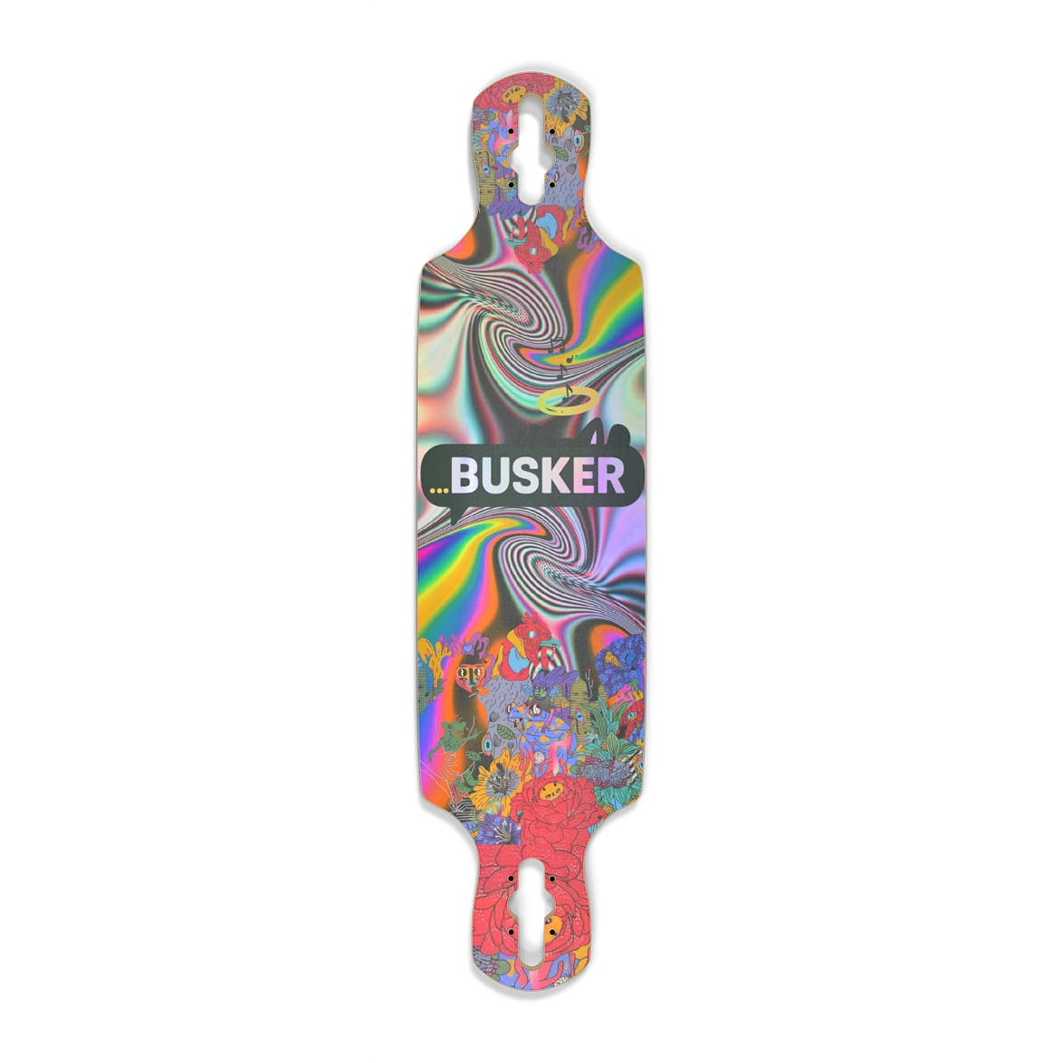 Psychedelic Bouquet...BUSKER Drop Through Longboard (Holographic)