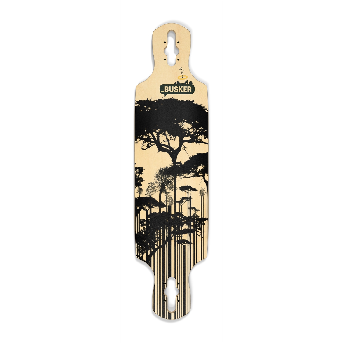 Barcode Trees ...BUSKER Drop Through Longboard (Natural Finish)