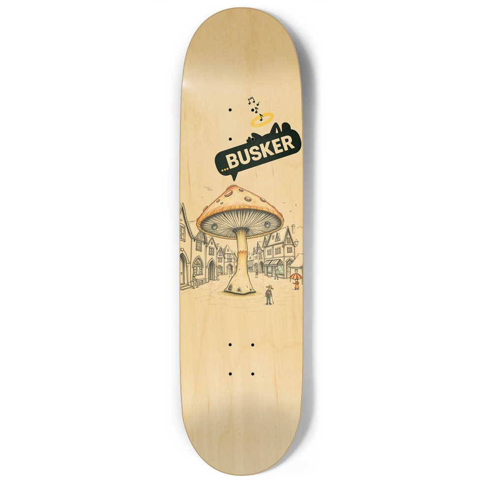 Town Square Shroom ...BUSKER 9" Skateboard (Natural Finish)