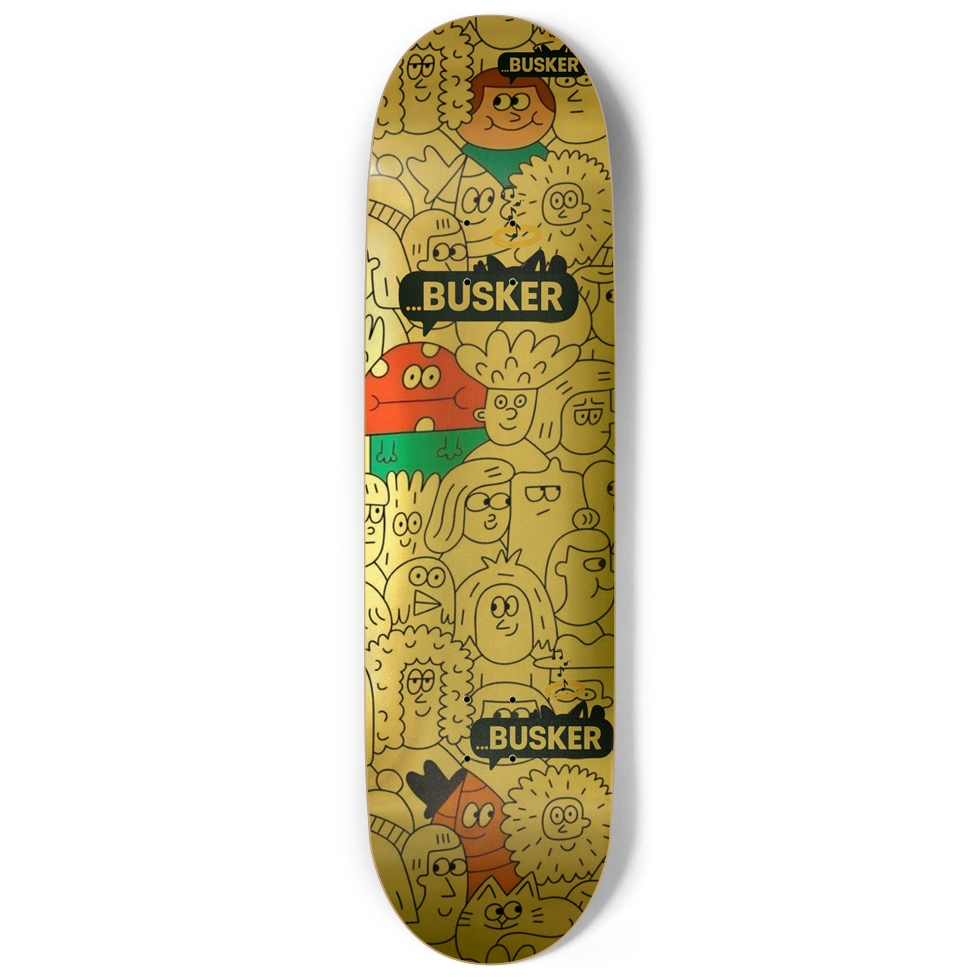 Golden Crowd ...BUSKER  9" Skateboard (Gold Finish)