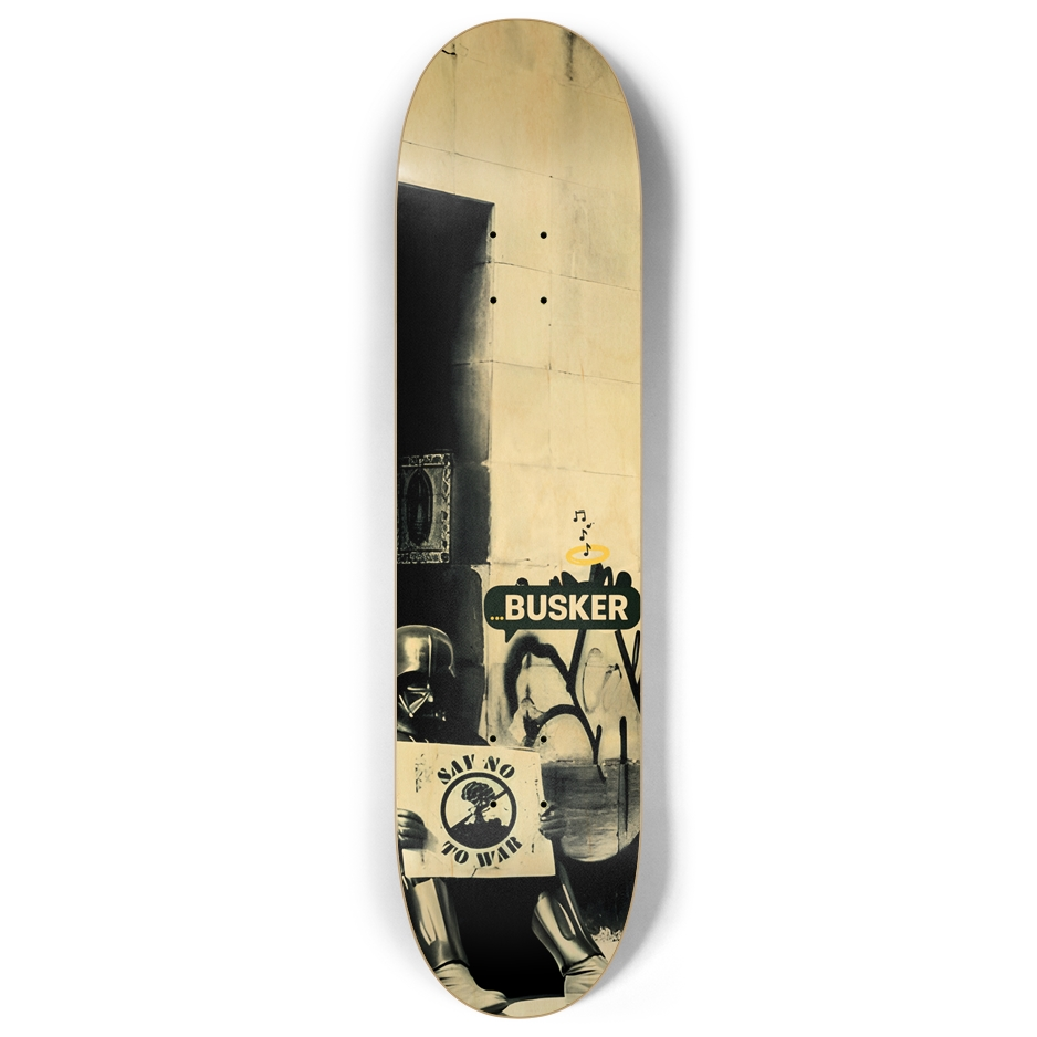 Peace Vader...BUSKER 8" Skateboard (Wood Finish)