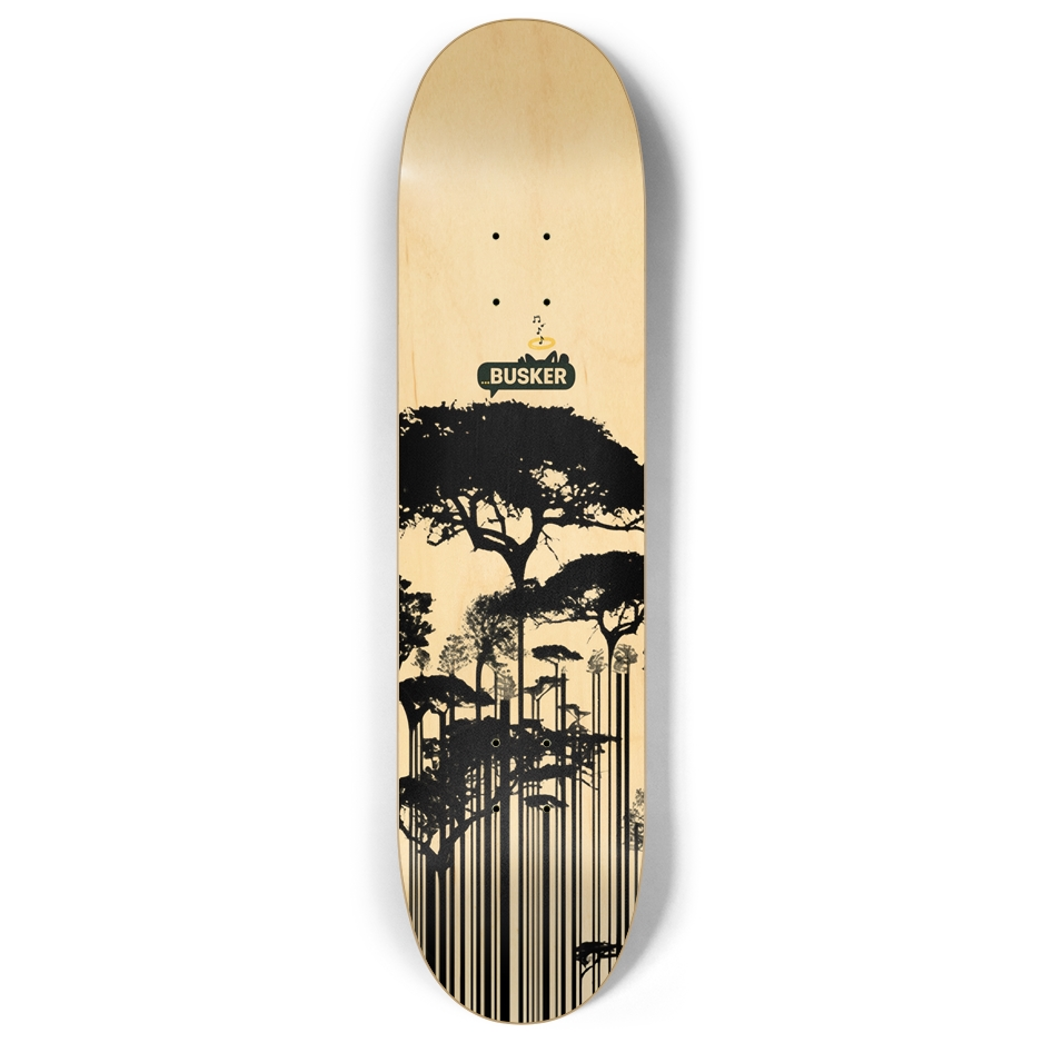 Tree Barcode...BUSKER 8" Skateboard (Wood Finish)