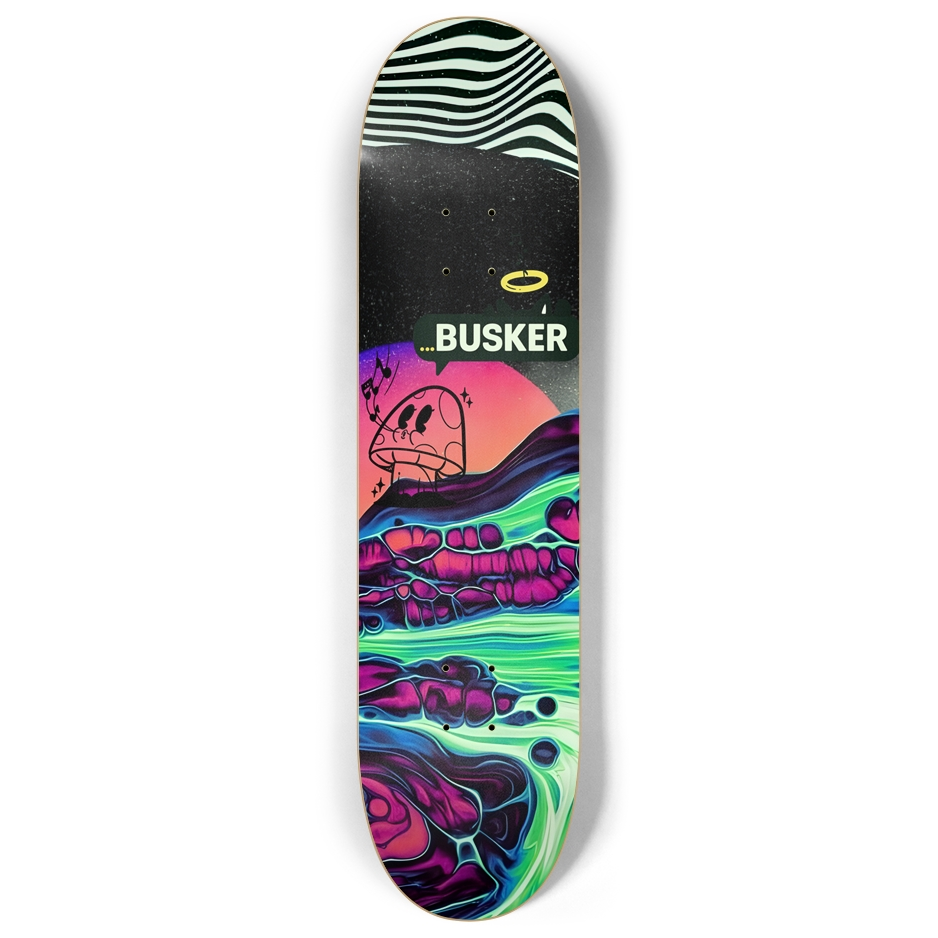 Glowing River...BUSKER "8 Skateboard (Glow-in-the-Dark)