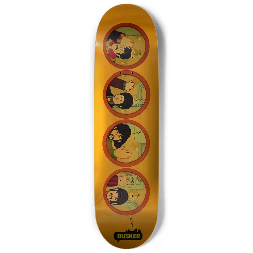 Submarine Porthole ...Busker  9" Skateboard (Gold Foil)