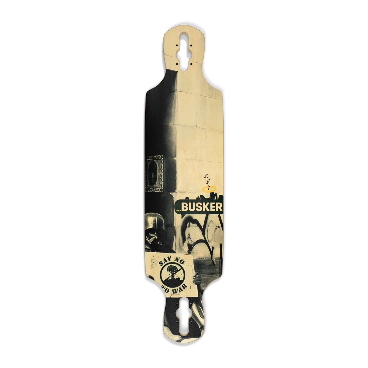 Peace Vader ...BUSKER Drop Through Longboard (Natural Finish)