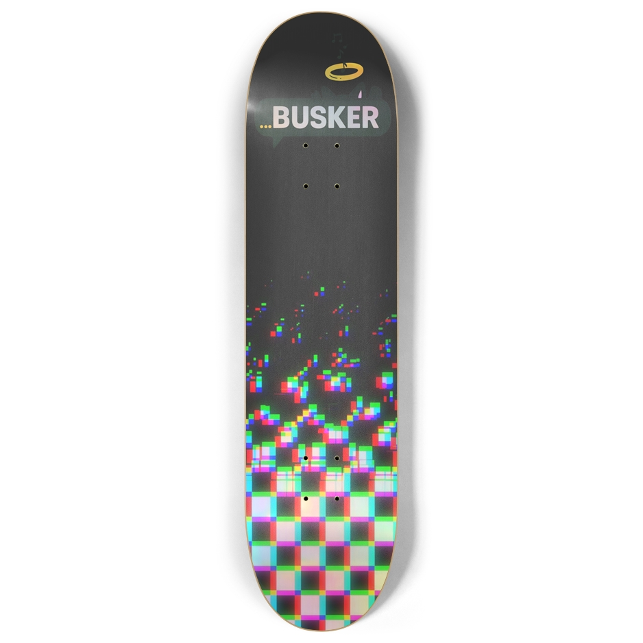 Glitch Finish...BUSKER 8" Skateboard  (Holographic)