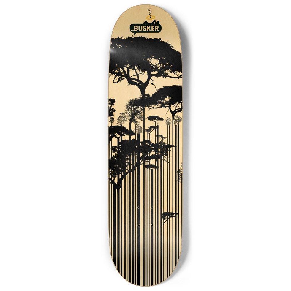 Barcode ...BUSKER Trees 9" Skateboard (Natural Finish)