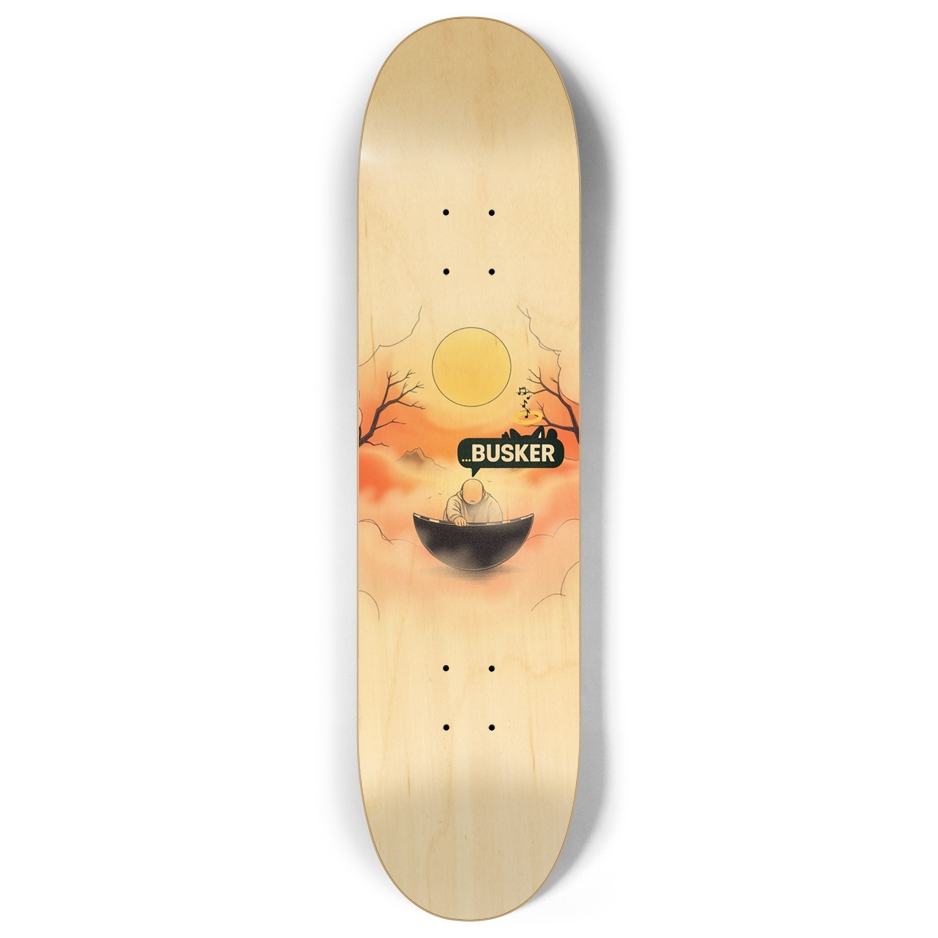 Zen...BUSKER 8" Skateboard (Wood Finish)