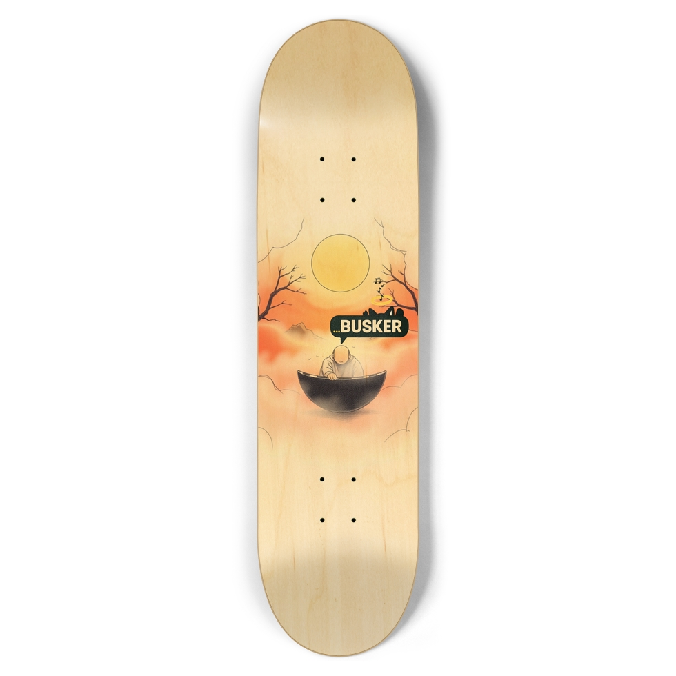 Zen...BUSKER 8.5 Skateboard (Natural Finish)