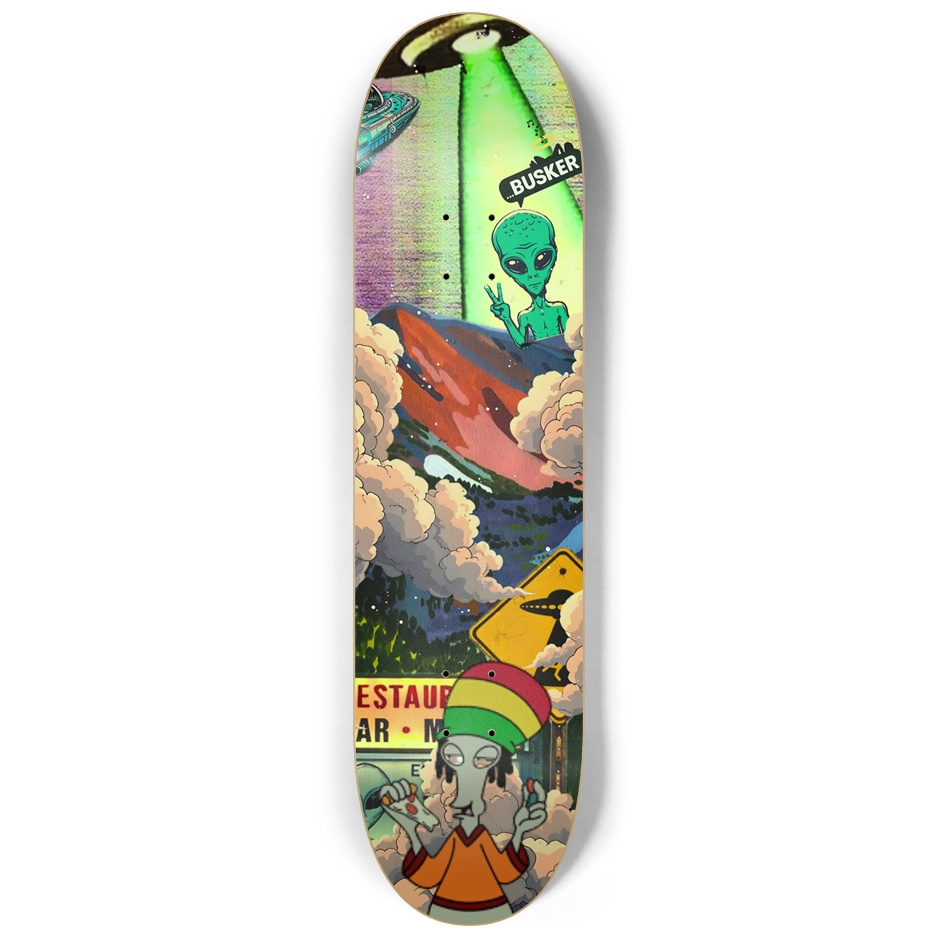 Glowing Takeoff...BUSKER 8.25 Skateboard (Glow in the Dark)