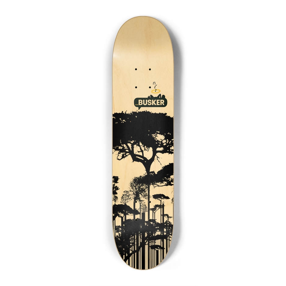 Tree Barcode...BUSKER Kid Skateboard (Natural Finish)