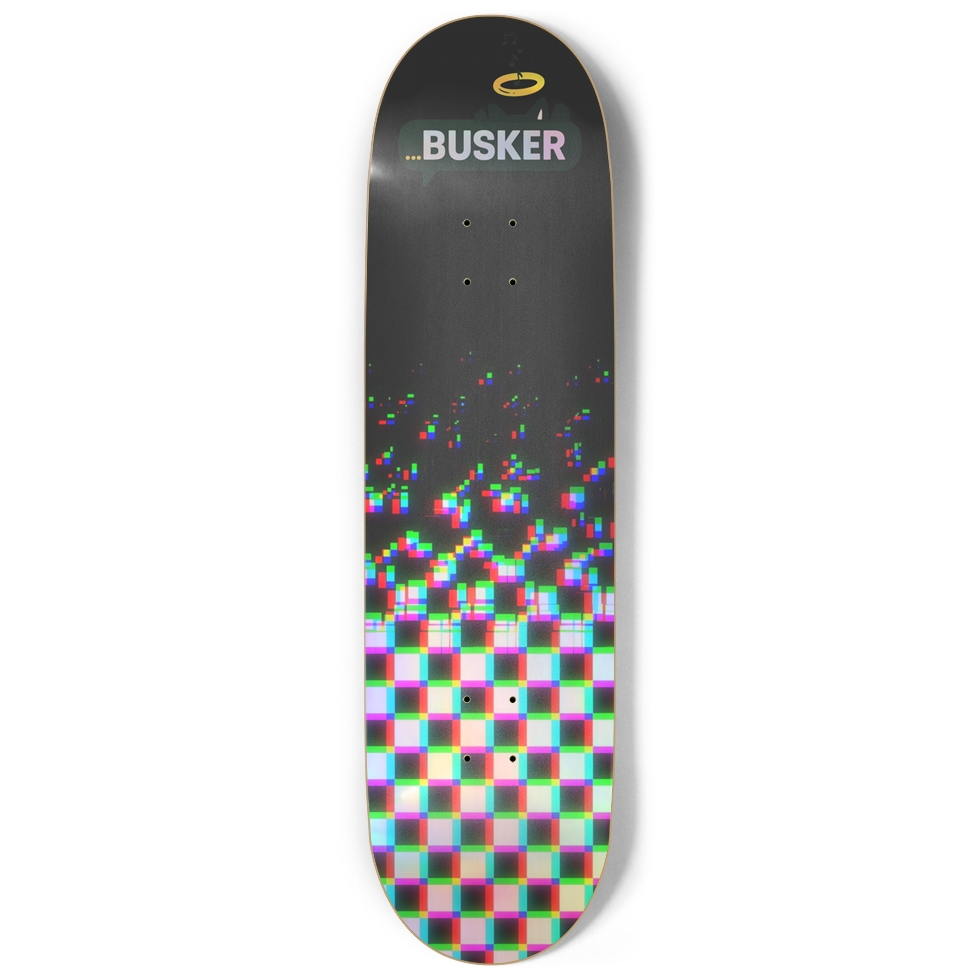 Digital Glitch ...BUSKER 9" Skateboard (Holographic)